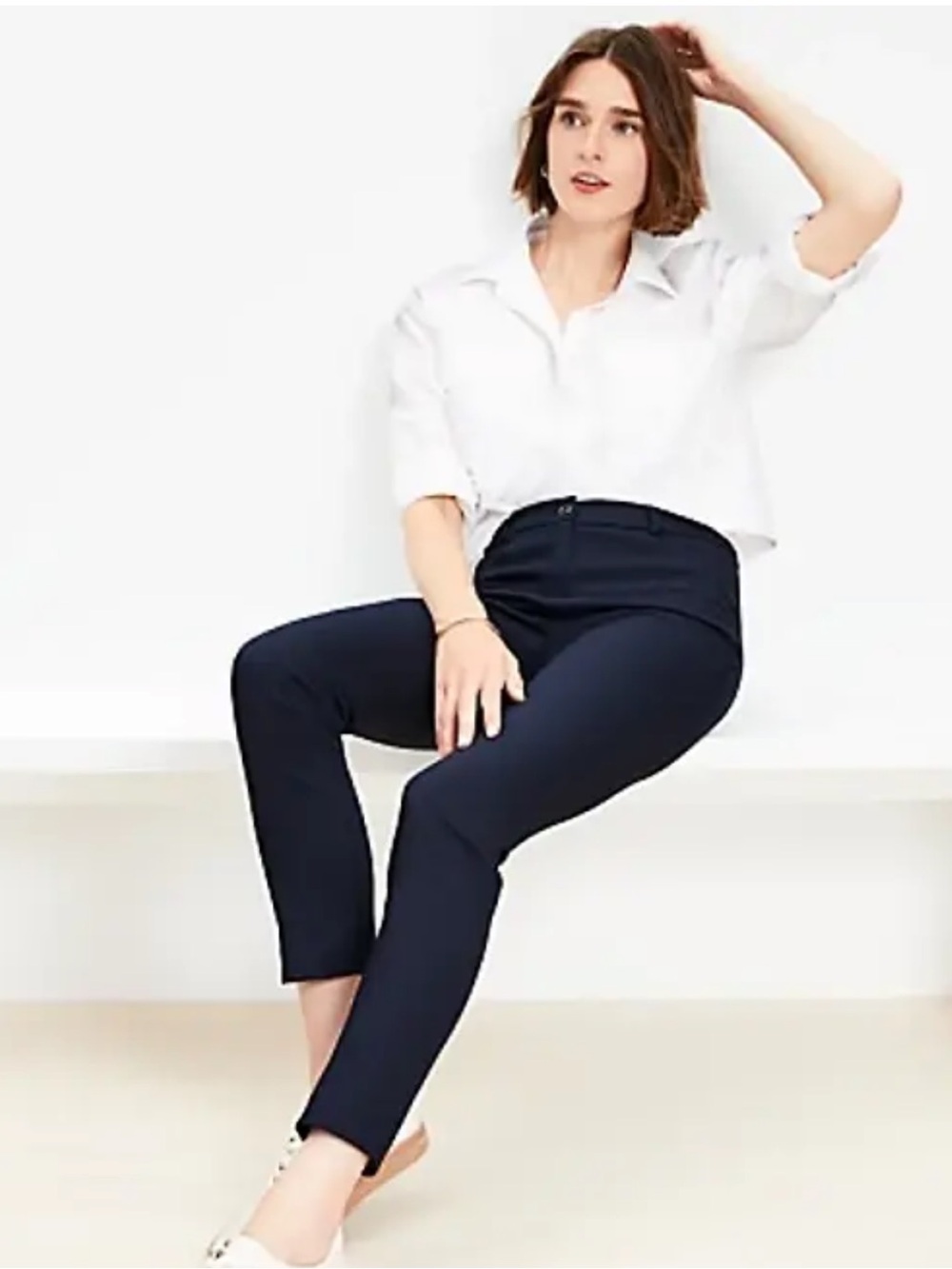 LOFT Sutton Skinny Navy Blue Ankle Dress Pants Size 6 Workwear